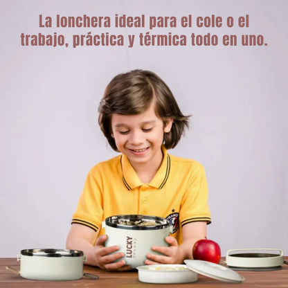 SUPER PACK x4 PORTACOMIDAS TERMICOS + MALETA Y KIT TORTILLERO-CUBIERTOS ¡GRATIS!