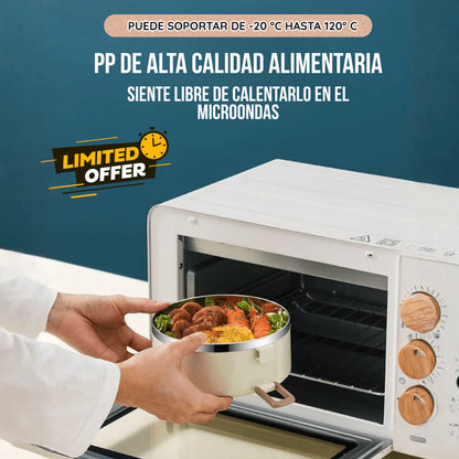 SUPER PACK x4 PORTACOMIDAS TERMICOS + MALETA Y KIT TORTILLERO-CUBIERTOS ¡GRATIS!