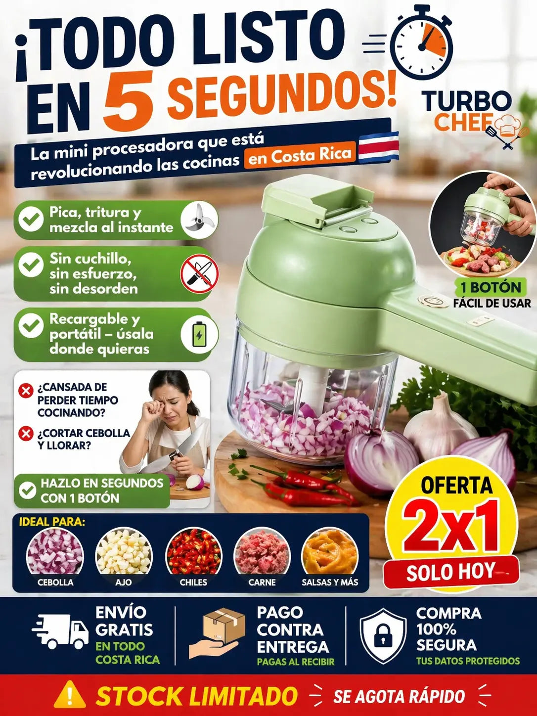 Mini Procesadora de Alimentos Multifuncional