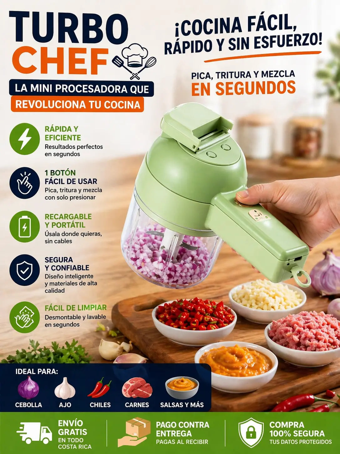 Mini Procesadora de Alimentos Multifuncional