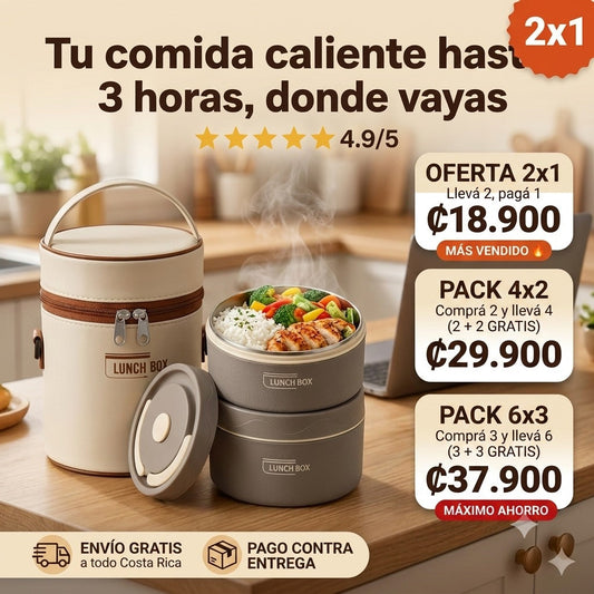 Lonchera LunchBox Pro – Tu comida caliente y sin derrames hasta 3 horas donde vayas